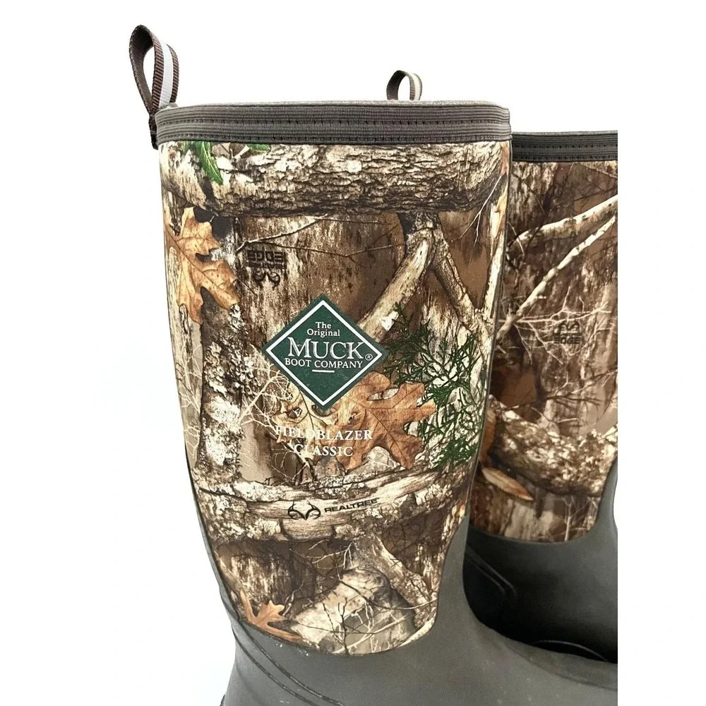 MUCK Tall Hunting Boots Fieldblazer Mens US14 Forest Tree Camouflage Waterproof
